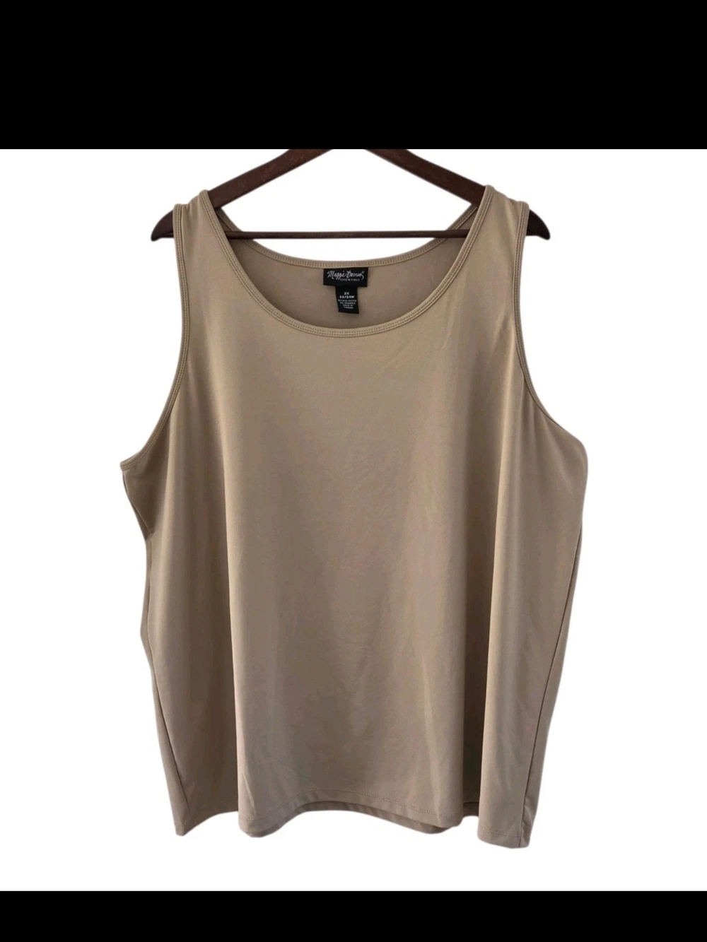 Maggie Barnes Beige Tank Shell Top Stretch Womens Size 2X